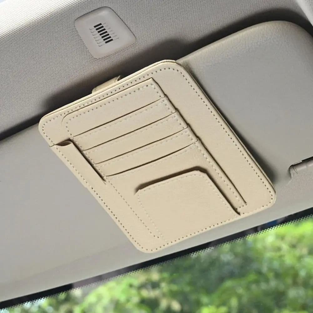 Car Sun Visor Organizer - Multi-Pocket PU Leather Storage image 2