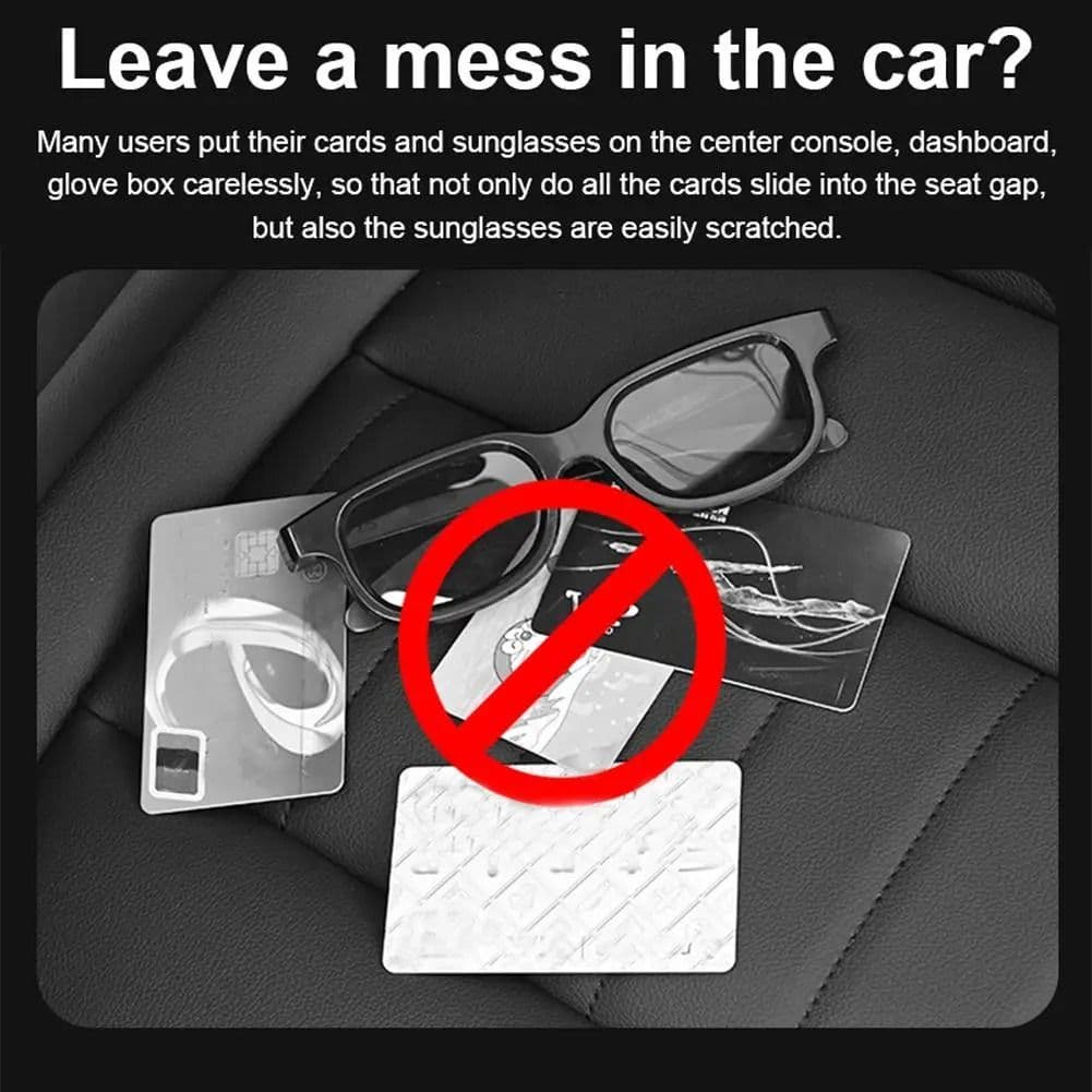 Car Sun Visor Organizer - Multi-Pocket PU Leather Storage image 5