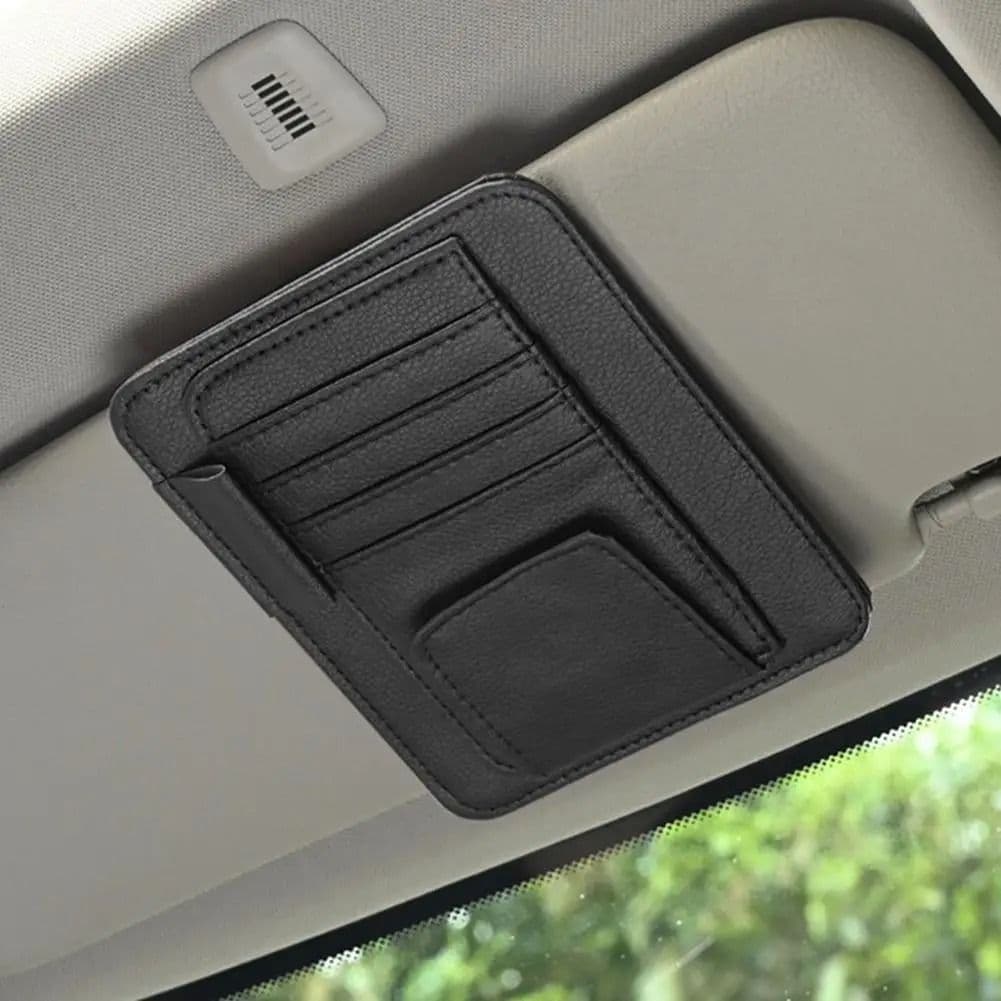 Car Sun Visor Organizer - Multi-Pocket PU Leather Storage image 7