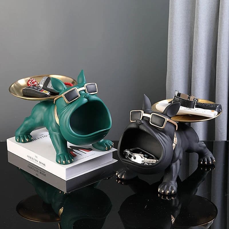 Bulldog Figurine Storage Box - Resin Dog Statue Ornament for Home Decor image 4