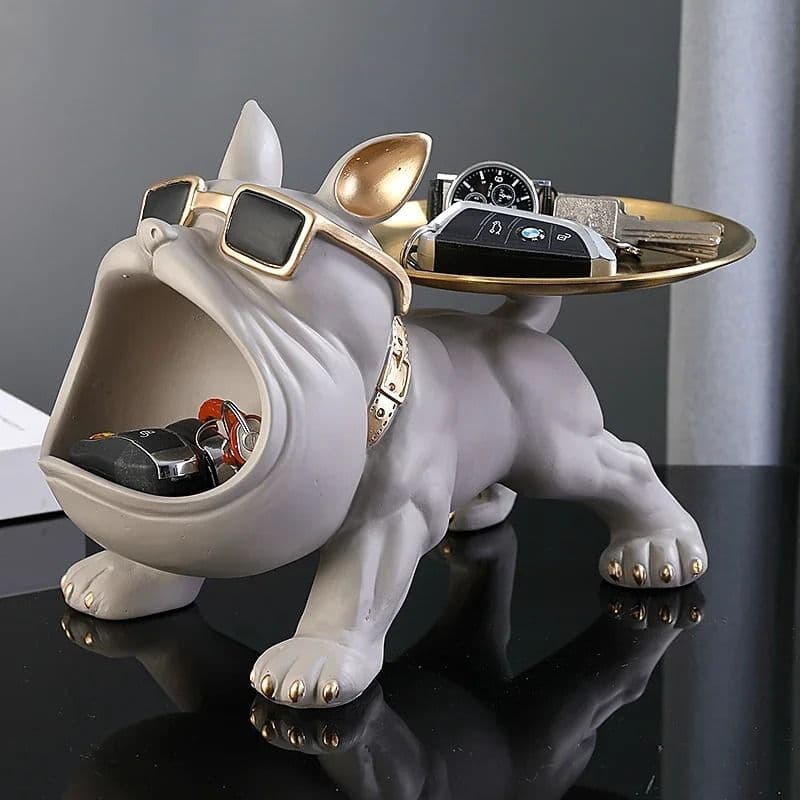 Bulldog Figurine Storage Box - Resin Dog Statue Ornament for Home Decor image 3
