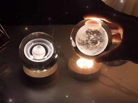 3D Crystal Ball Night Light, Pokemon, Doraemon & Hello Kitty Laser Carved Planet Perfect Birthday Gifts image 2