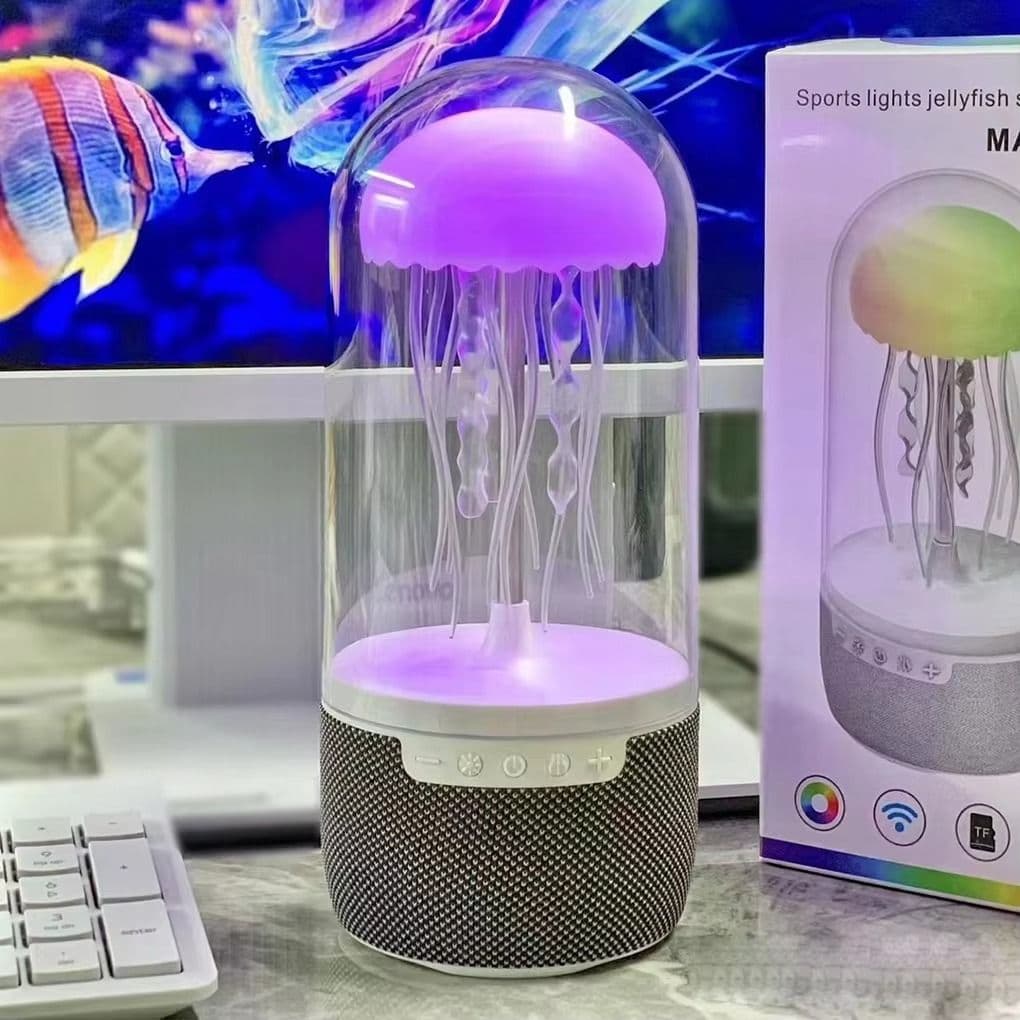 LED Colorful Jellyfish Mood Light Lamp & Bluetooth Speaker for Home, Office, or Perfect Gifts image 2