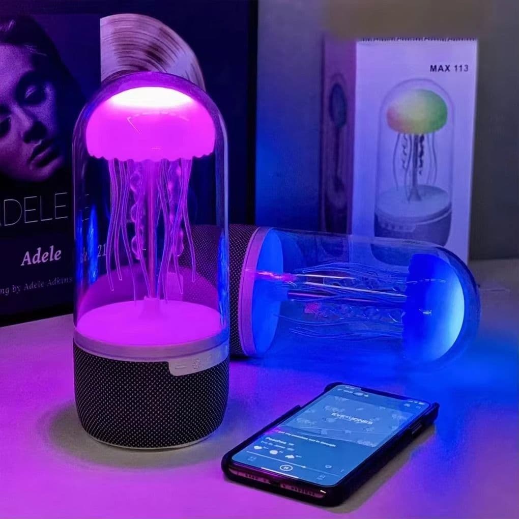LED Colorful Jellyfish Mood Light Lamp & Bluetooth Speaker for Home, Office, or Perfect Gifts image 4