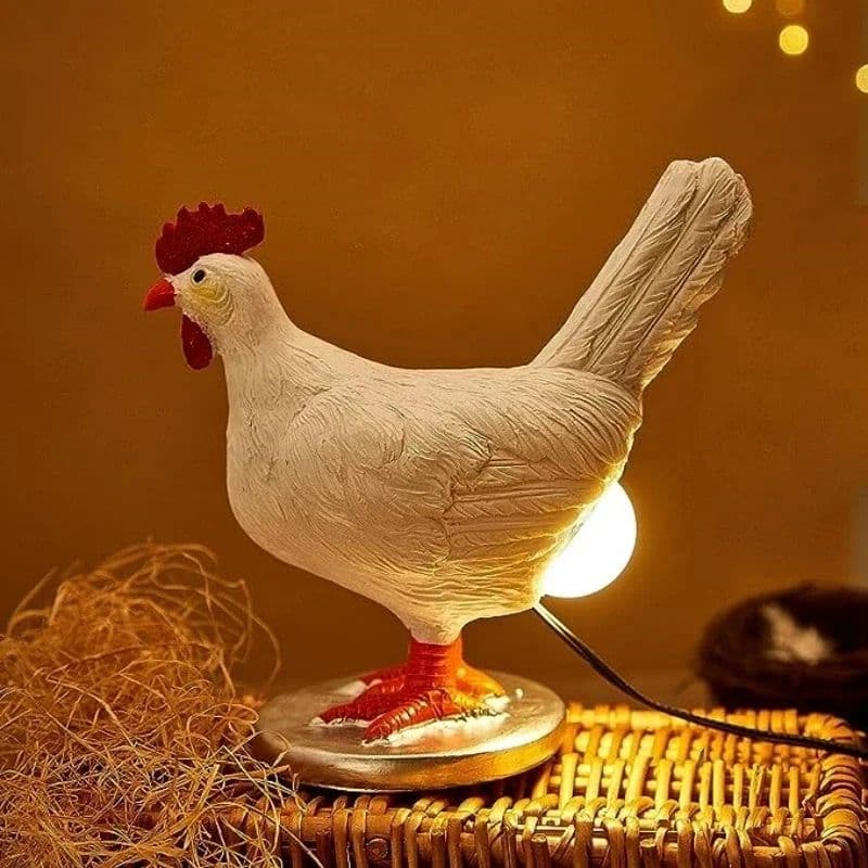 Funny Chicken Egg Lamp, LED Egg Night Light, Realistic Home Decor & Unique Gift for Adults