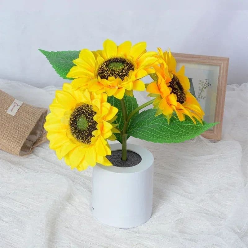 Sunflower Night Light Table Lamp, Simulation Flowers Decorative Desk Lamp for Home, Restaurants, Hotels & Weddings image 2
