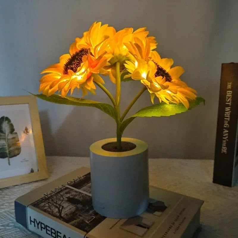 Sunflower Night Light Table Lamp, Simulation Flowers Decorative Desk Lamp for Home, Restaurants, Hotels & Weddings image 4