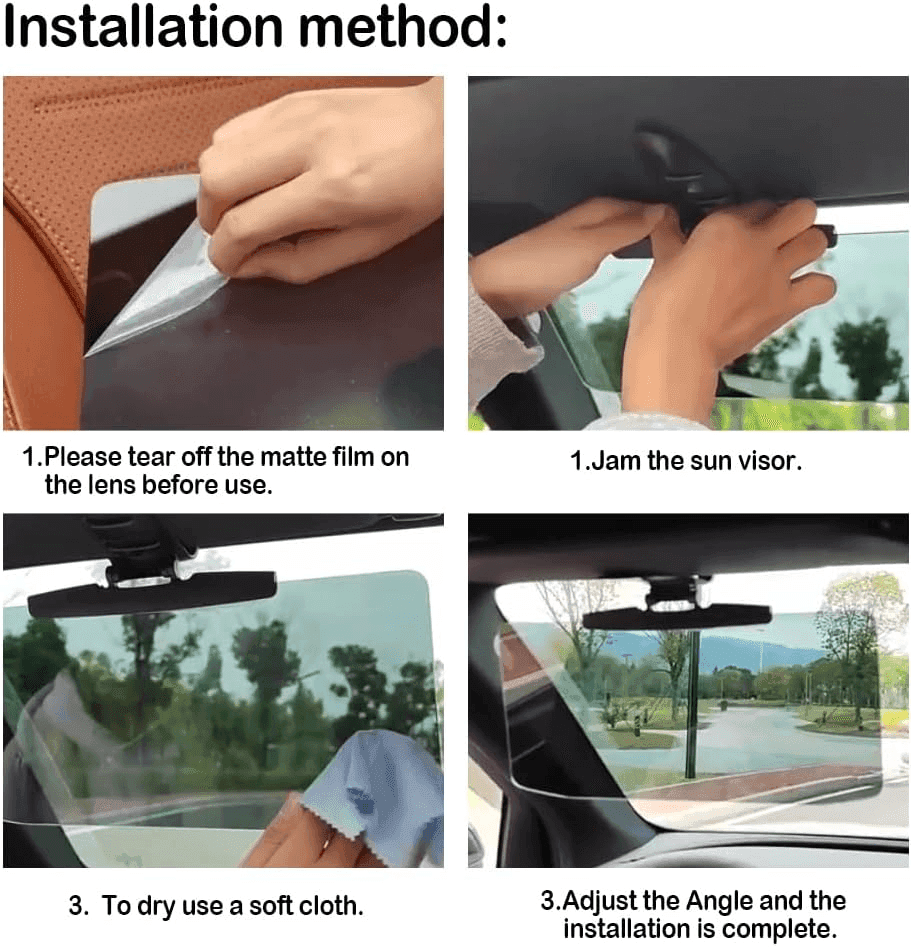 Car Anti Glare Mirror Sun Visor, Anti UV Strong Light Vehicle Sunshade image 4
