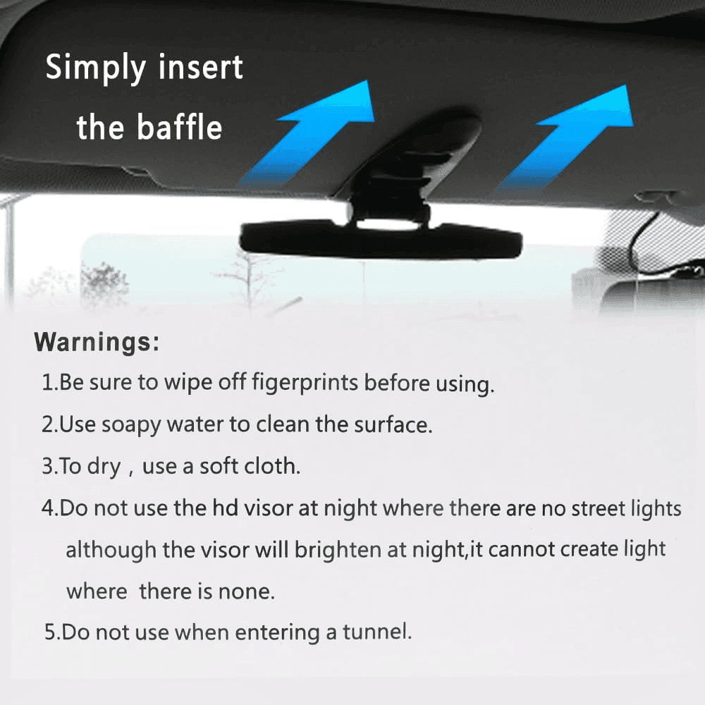 Car Anti Glare Mirror Sun Visor, Anti UV Strong Light Vehicle Sunshade image 7