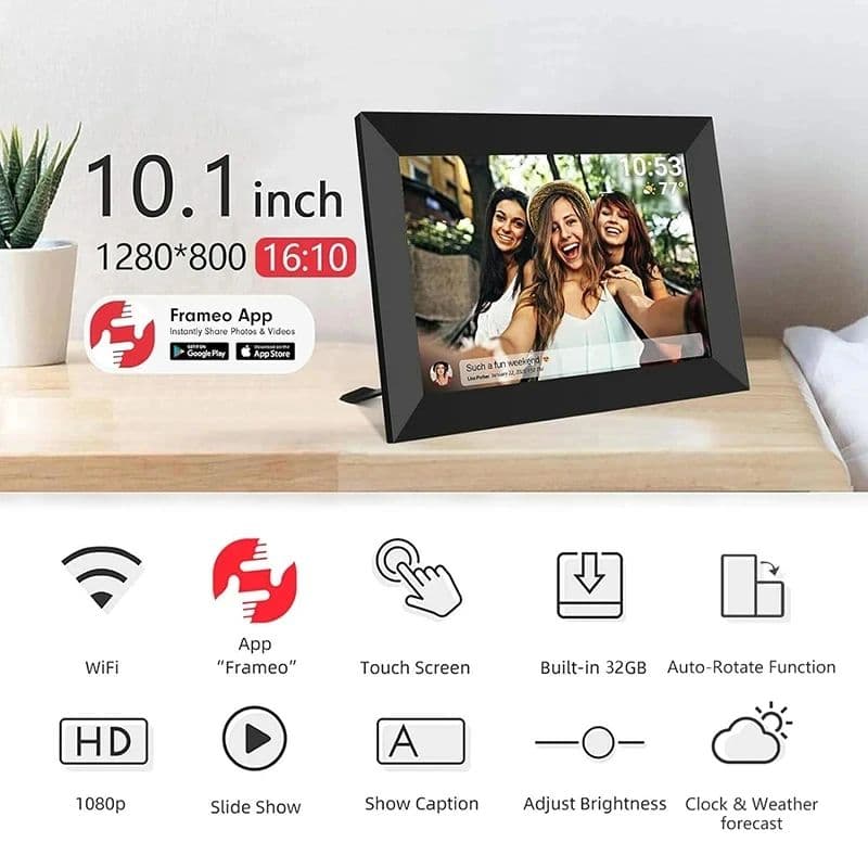 Smart Electronic Image Album for Gift, Digital Photo Frame WIFI Frameo, HD Touch Screen Digital Picture Frame image 3