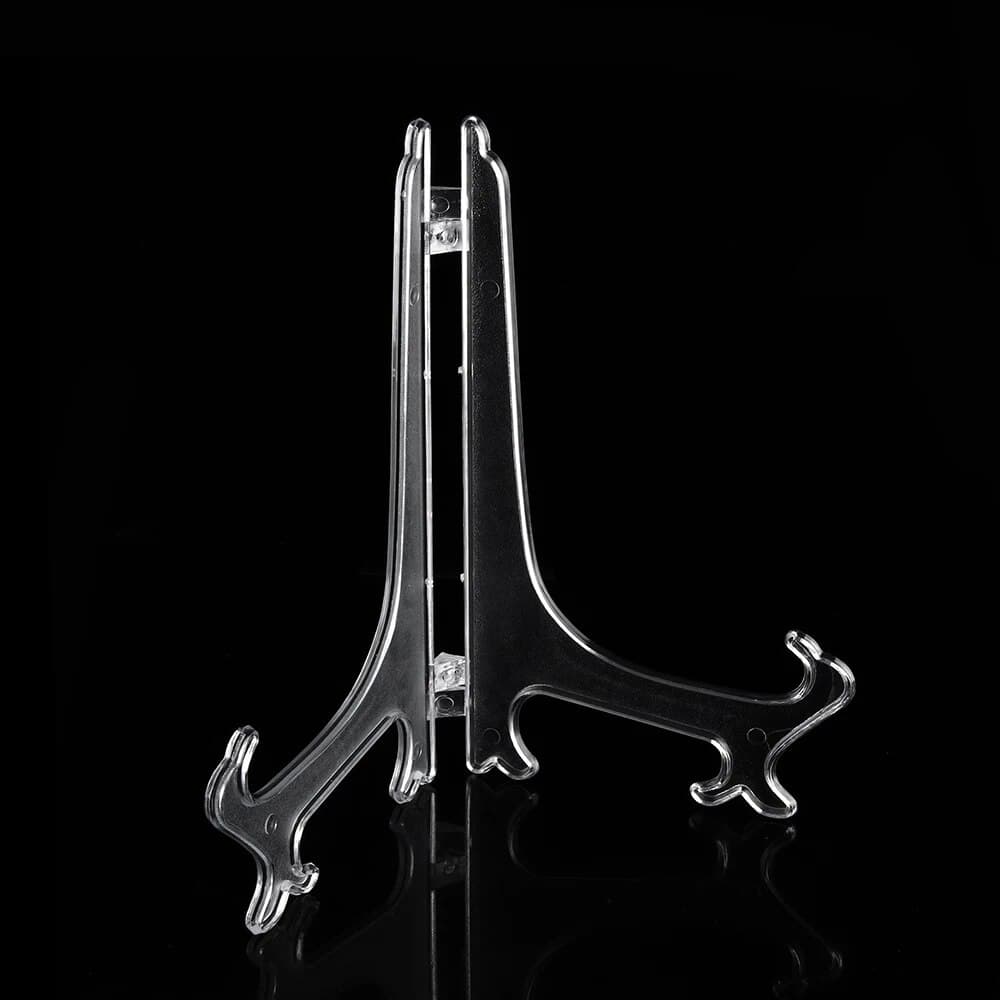 Fashion Clear Plastic Plate Display Stand: Easel Holder for Photo Frames - 3/5/7/9inch Size Options image 4