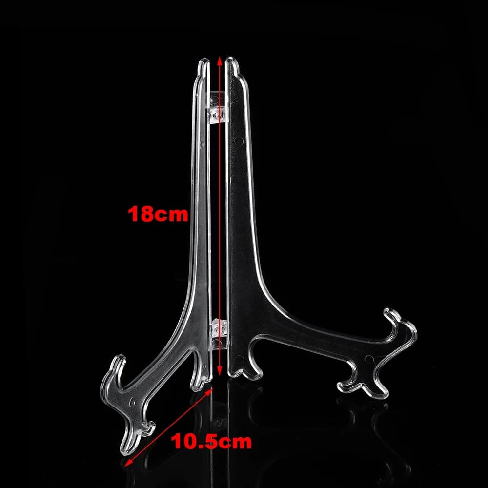 Fashion Clear Plastic Plate Display Stand: Easel Holder for Photo Frames - 3/5/7/9inch Size Options image 7