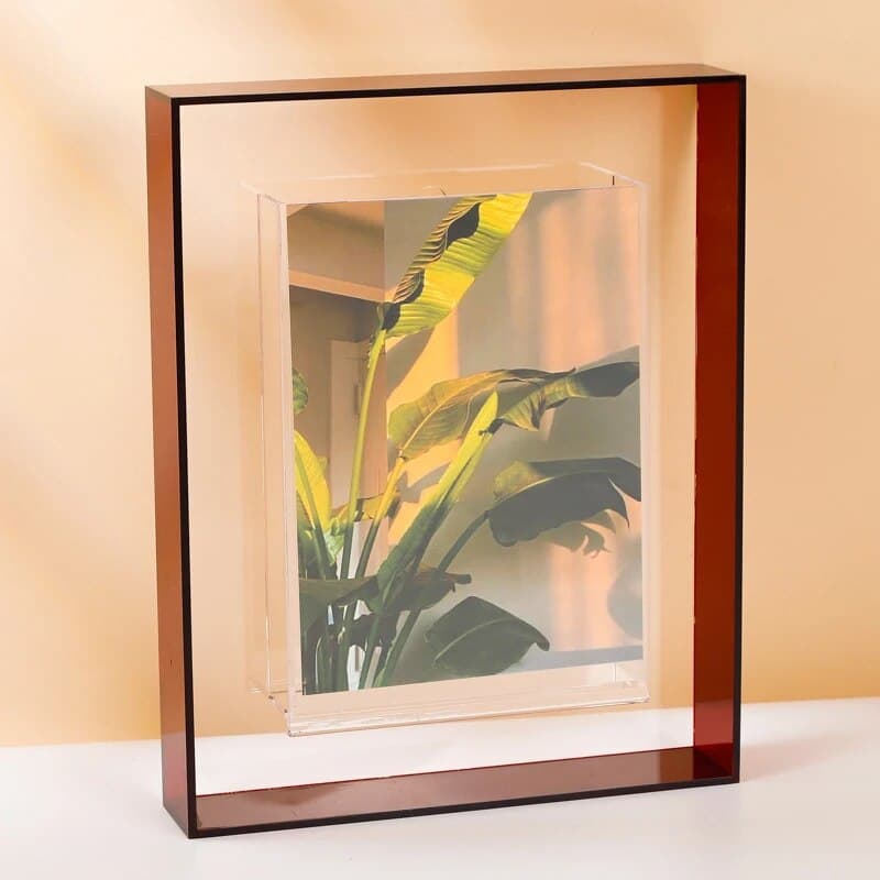 5 Inch Transparent Acrylic Photo Frame Box: Picture Display Stand for Office Home Desktop Decoration image 4