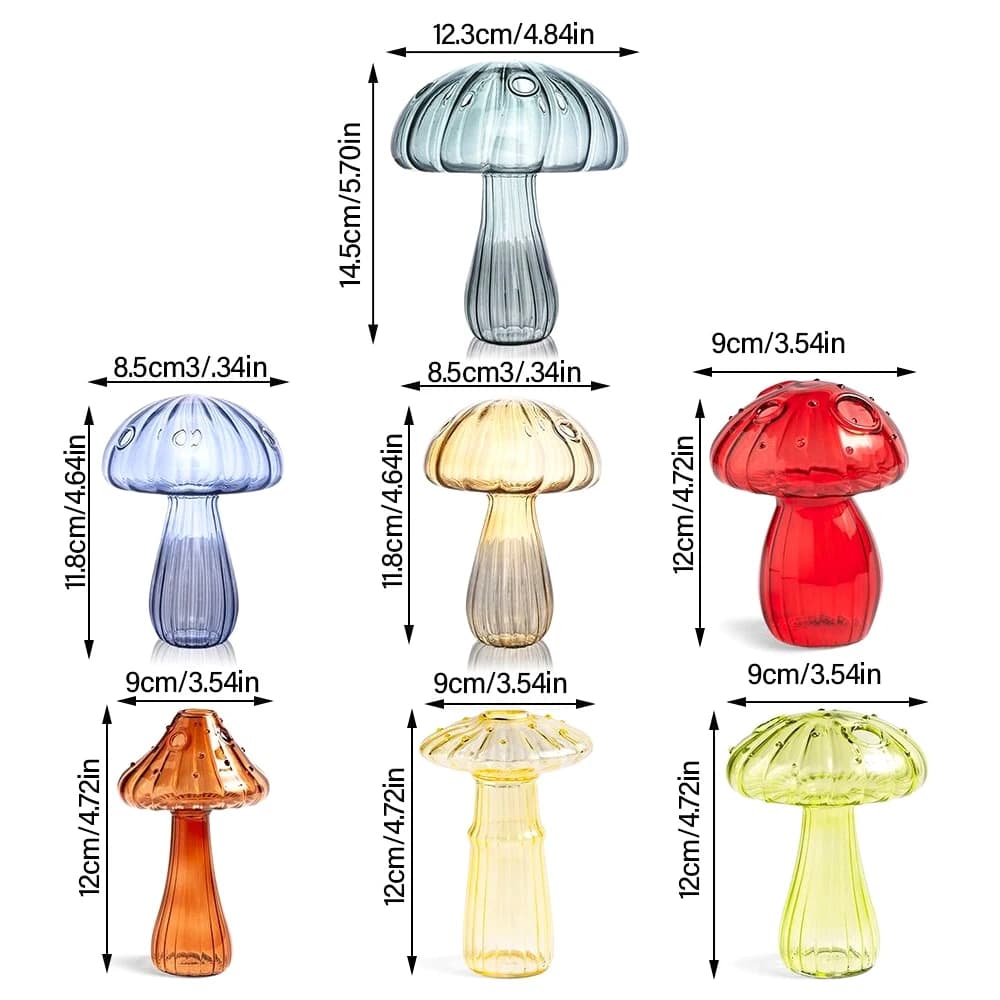 Glass Vase Mushroom Shape: Transparent Hydroponic Aromatherapy Bottle for Flower Table Decoration - Creative Home Access image 6