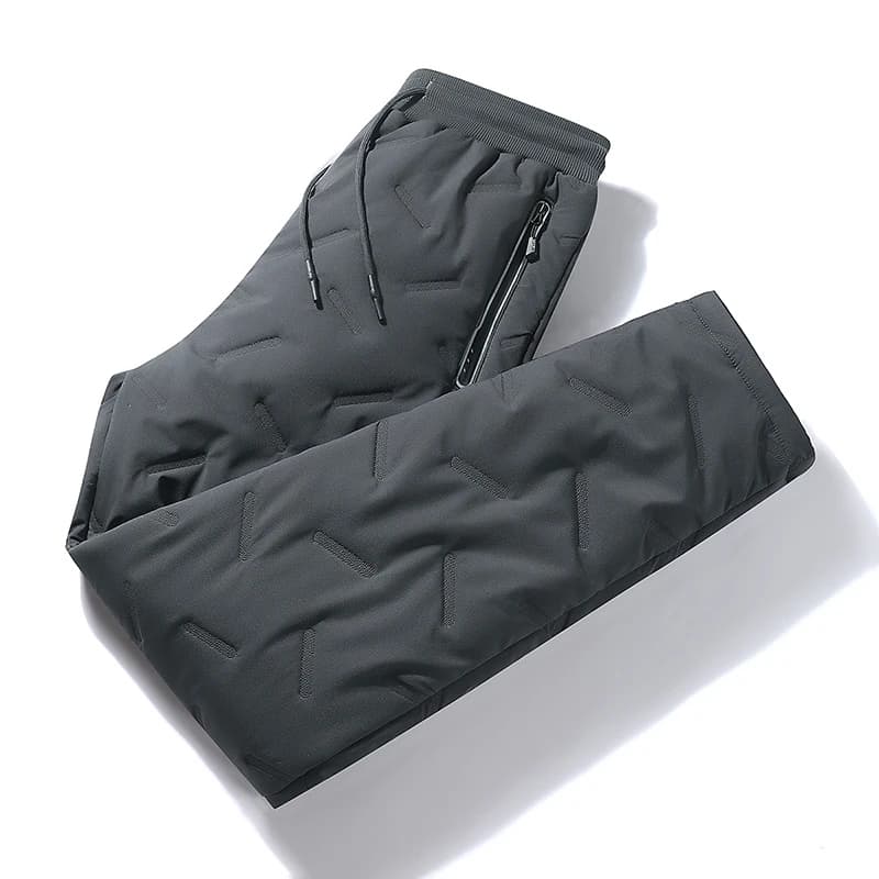 Men Warm Thicken Fleece Sweatpants, Men Waterproof Pants, Casual Thermal Winter Joggers, Winter Warm Fleece Trouser image 6