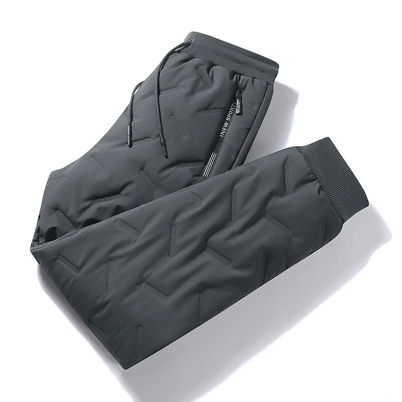 Men Warm Thicken Fleece Sweatpants, Men Waterproof Pants, Casual Thermal Winter Joggers, Winter Warm Fleece Trouser image 9