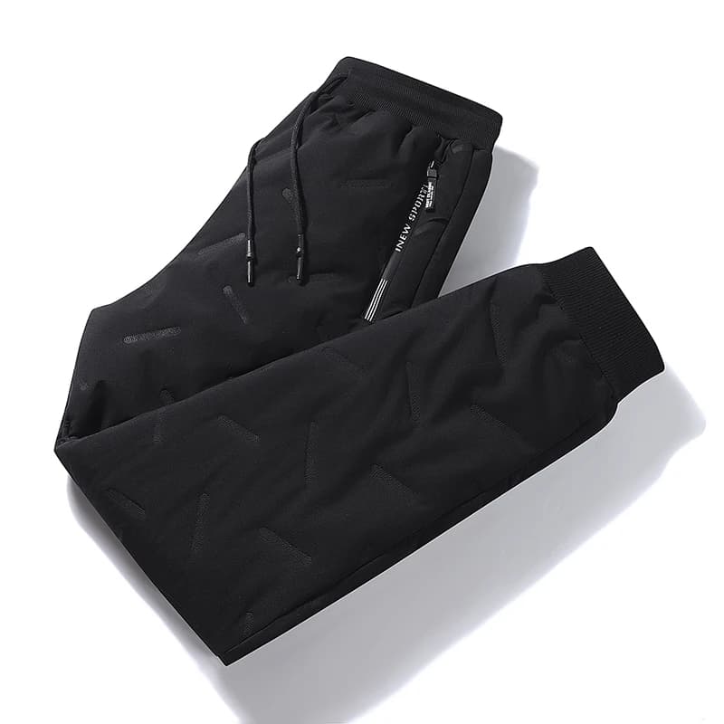 Men Warm Thicken Fleece Sweatpants, Men Waterproof Pants, Casual Thermal Winter Joggers, Winter Warm Fleece Trouser image 8