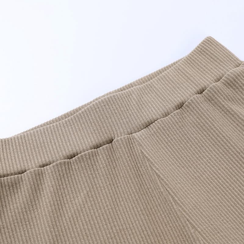 Women's Ribbed Cotton Knit Leggings, Female Stretch Skinny Leggings image 7