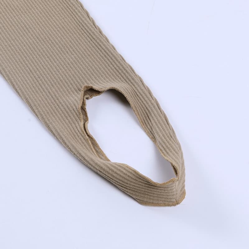 Women's Ribbed Cotton Knit Leggings, Female Stretch Skinny Leggings image 8