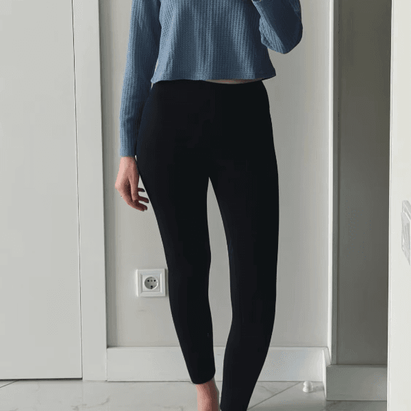 Fleece Lined High Waist Sharkskin Leggings for Women Warm Winter Velvet Pants image 3