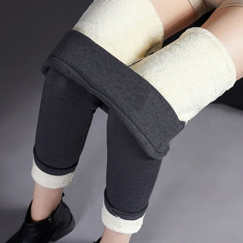 Warm Winter Leggings for Women, Thermal Casual Stretchy Leggings, Comfortable Lamb Fleece Soft Pants image 2