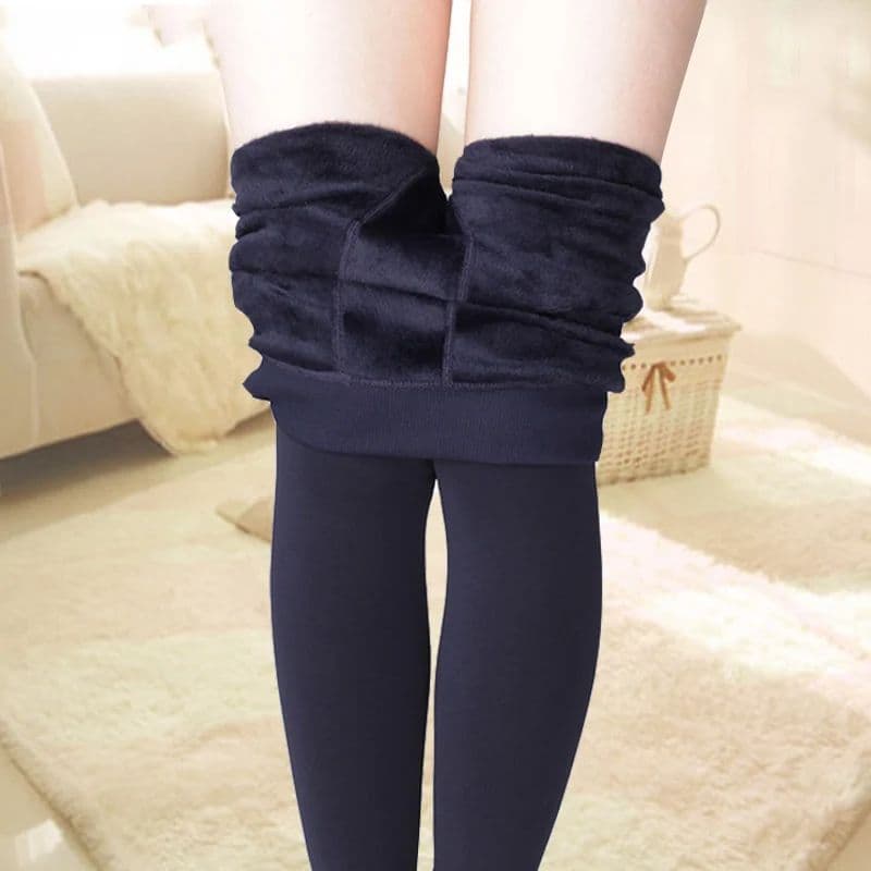 Fleece Lined Leggings for Winter, Velvet Thickening Leggings for Women, Thick Warm Stocking Elastic Pants image 3