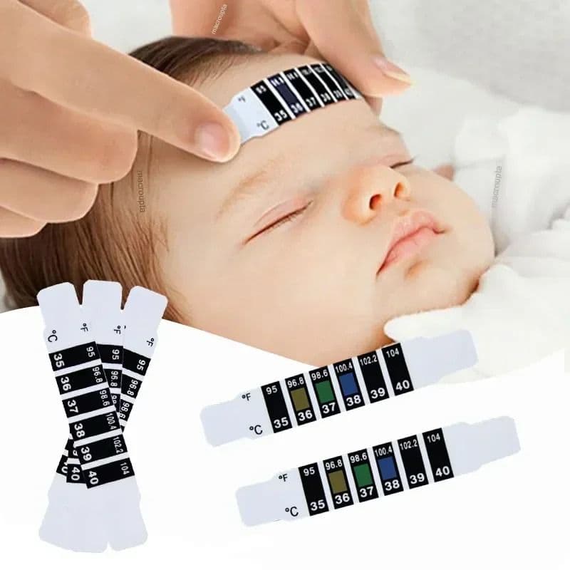 Forehead Strip Thermometer, Accurate Liquid Crystal Temperature Stickers for Babies and Adults