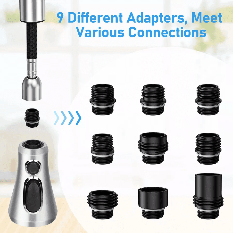 Universal Pull Down Spray Head Kitchen Faucet Part Compatible with Moen, Delta, Kohler, Chrome Replacement Spray image 3
