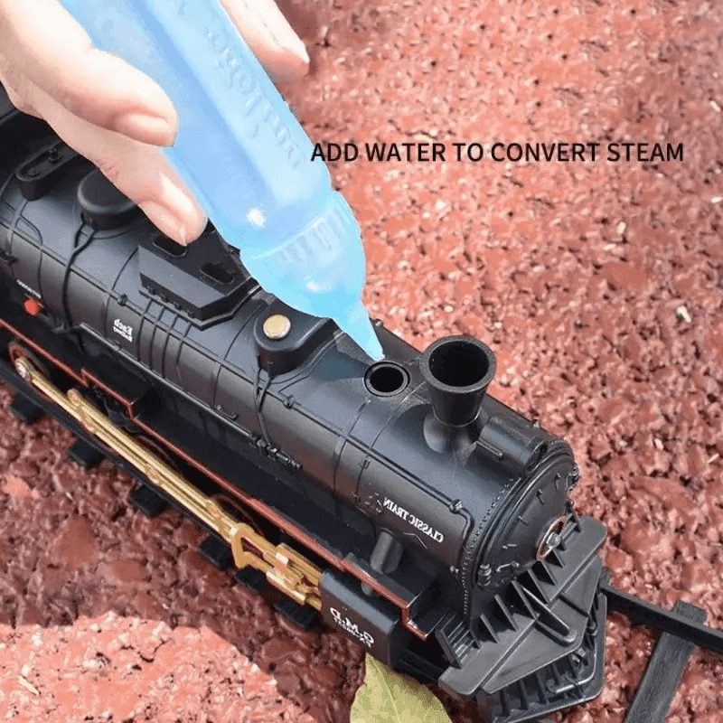 Electric Train Set With Steam, Lights & Sounds, Realistic Locomotive Toy for Kids image 4