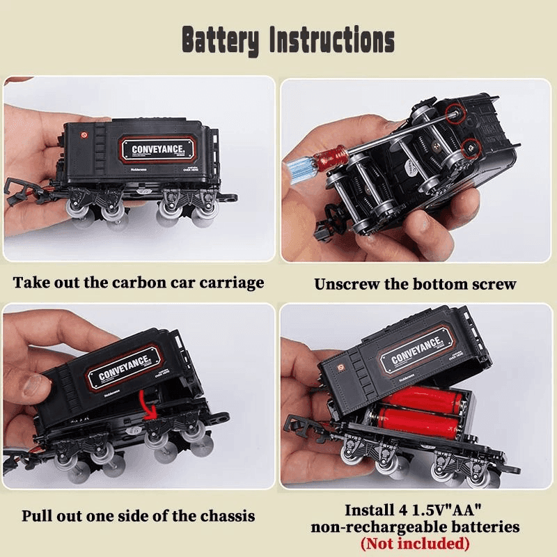Electric Train Set With Steam, Lights & Sounds, Realistic Locomotive Toy for Kids image 5