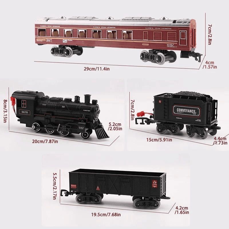 Electric Train Set With Steam, Lights & Sounds, Realistic Locomotive Toy for Kids image 7