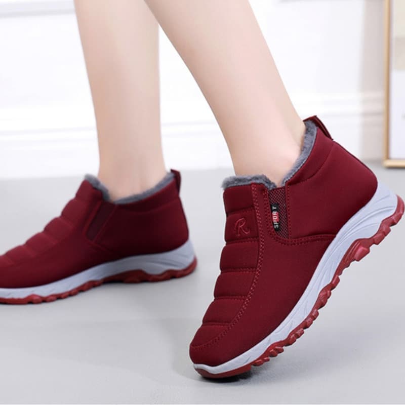 Waterproof Womens Boots, Slip On Winter Snow Shoes with Plush Lining, Casual Ankle Botas for Women image 2