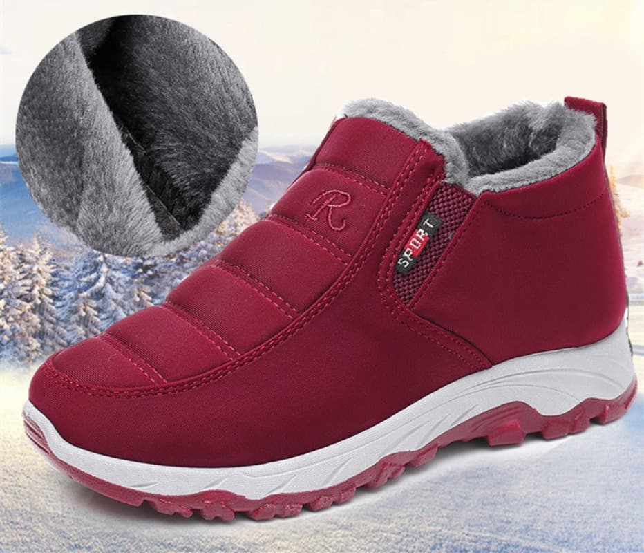 Waterproof Womens Boots, Slip On Winter Snow Shoes with Plush Lining, Casual Ankle Botas for Women image 3