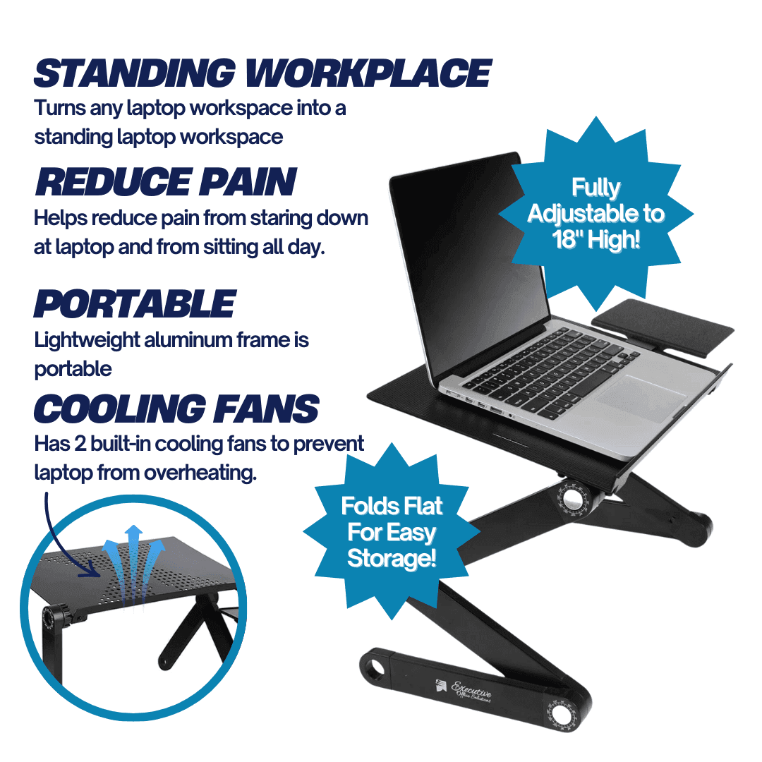 Ergonomic Adjustable Laptop Standing Desk image 3