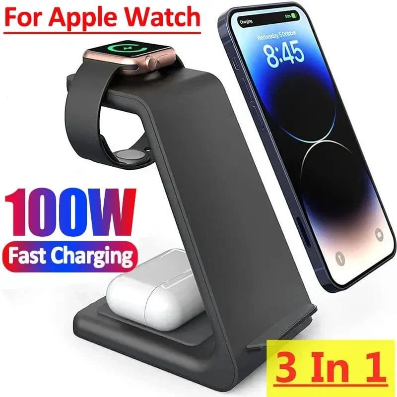 3 in 1 Wireless Charging Stand For Phone, Smartwatch & Airpods image 2