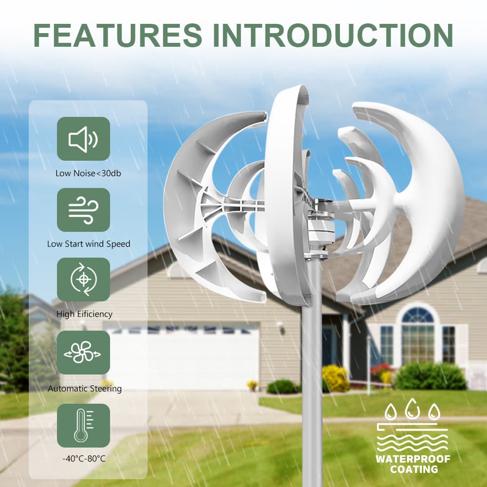 Vertical Wind Turbine Generator with MPPT Controller for Off-Grid Home Backup Power image 5