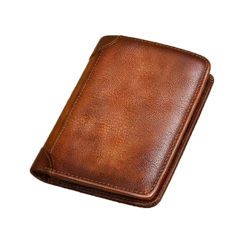 Mens Genuine Leather Wallet, RFID Anti Theft, Large Capacity Trifold, Fashion Card Holder with Photo Position image 7