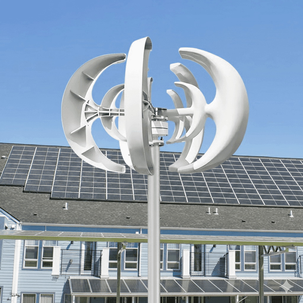 Vertical Wind Turbine Generator with MPPT Controller for Off-Grid Home Backup Power