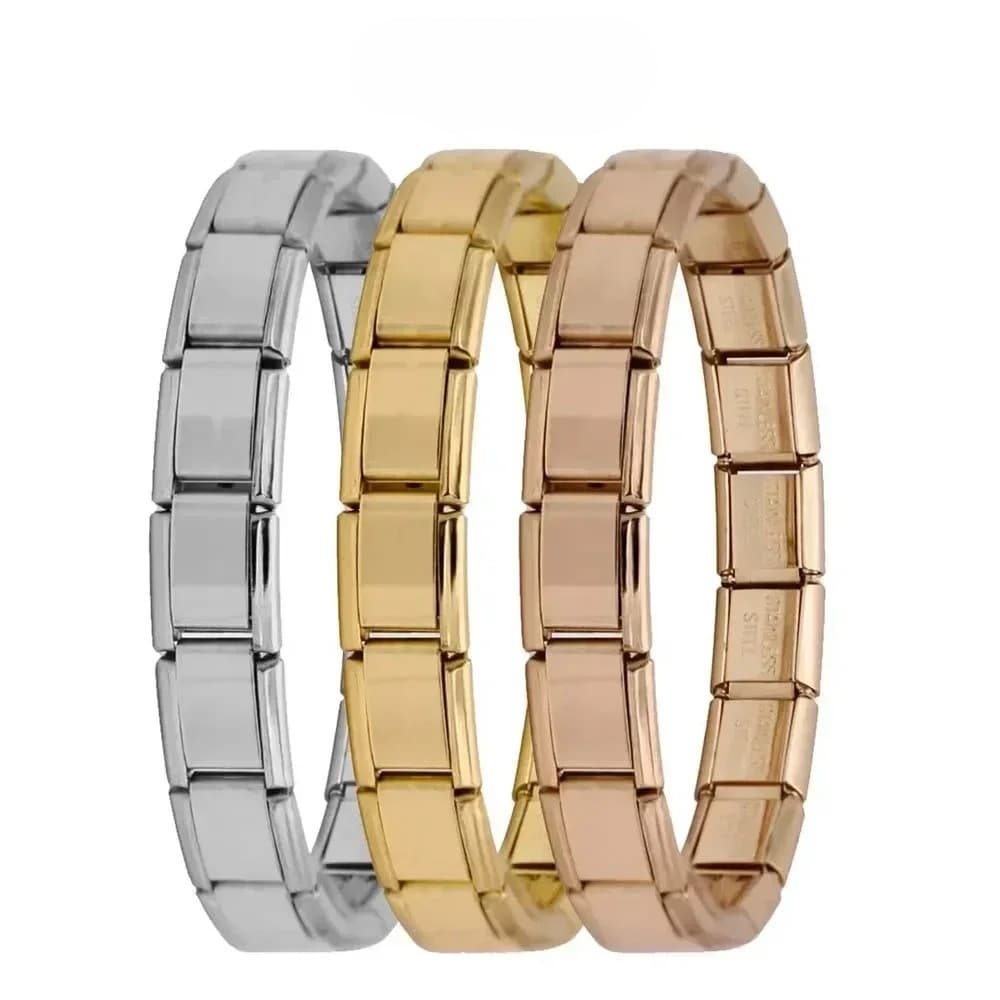 Elegant Women's Stainless Steel Charm Bracelet – 9mm Italian Elastic Bangle image 4