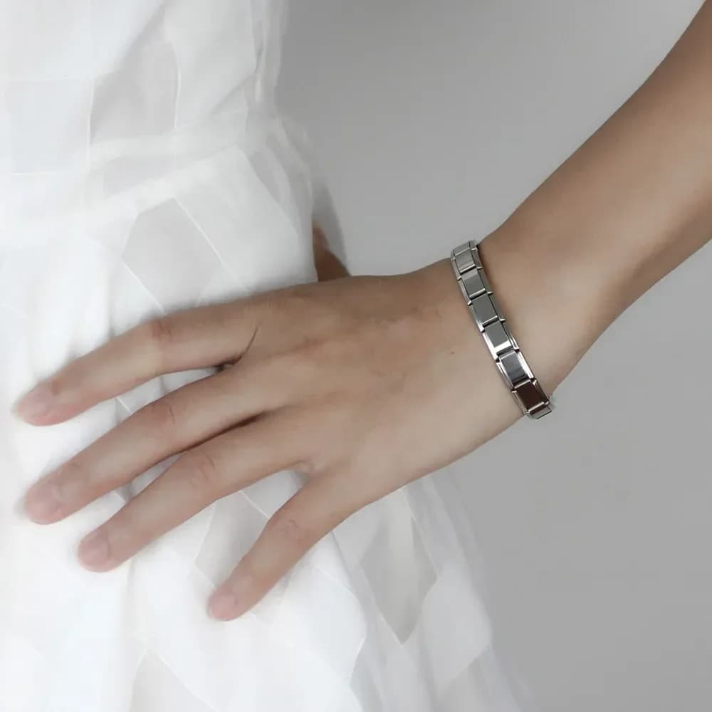Elegant Women's Stainless Steel Charm Bracelet – 9mm Italian Elastic Bangle image 3
