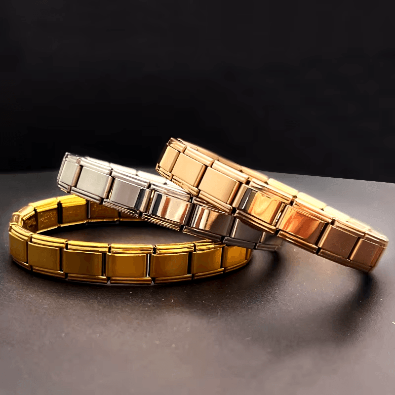 Elegant Women's Stainless Steel Charm Bracelet – 9mm Italian Elastic Bangle image 2