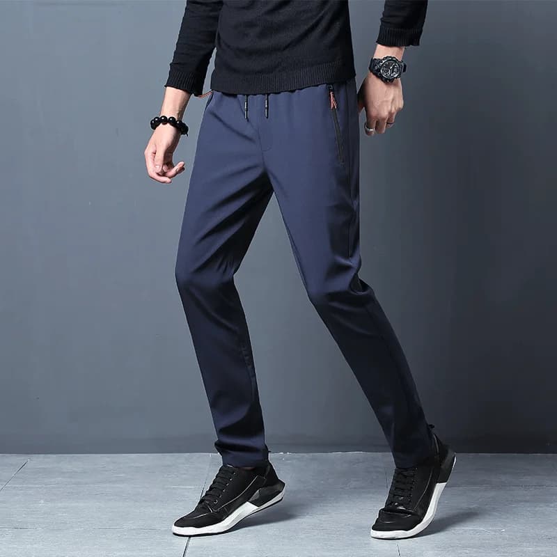 Men's Casual Pants Straight Slim Fit Elastic Waist Joggers, Stylish Korean Trousers for Everyday Comfort as image 6