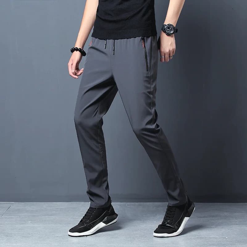 Men's Casual Pants Straight Slim Fit Elastic Waist Joggers, Stylish Korean Trousers for Everyday Comfort as image 5