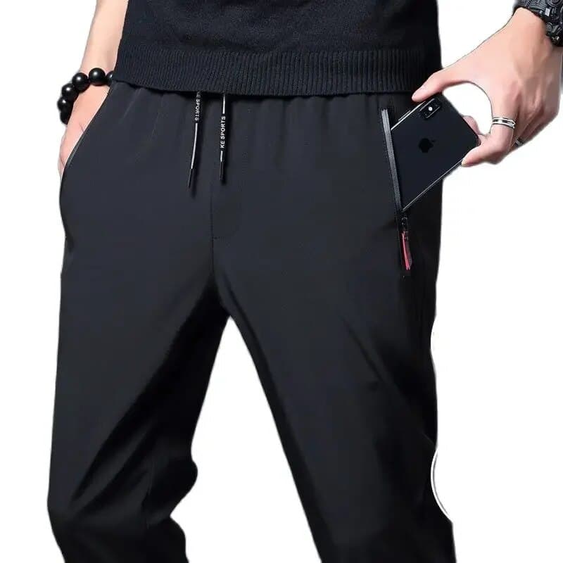 Men's Casual Pants Straight Slim Fit Elastic Waist Joggers, Stylish Korean Trousers for Everyday Comfort as image 4