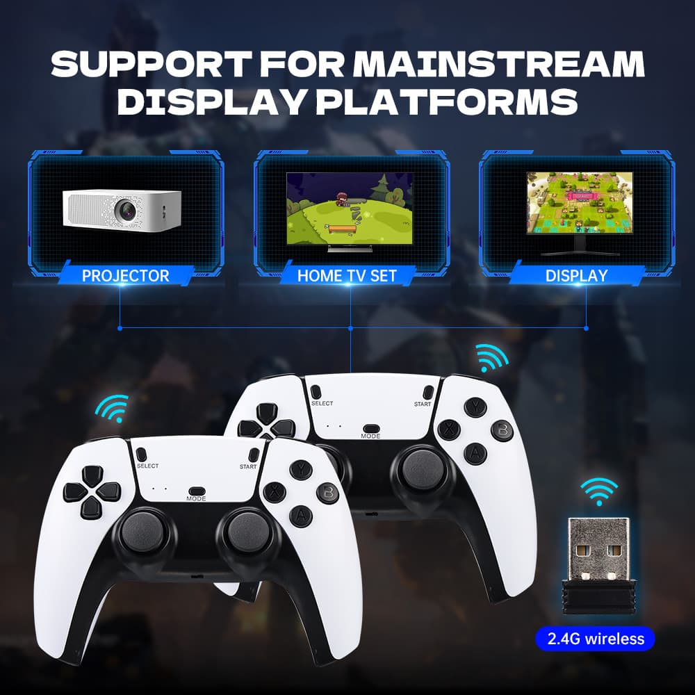 3D Double Wireless Retro Handheld Console, Game Stick Mini, HD Video Game Stick Controller image 3