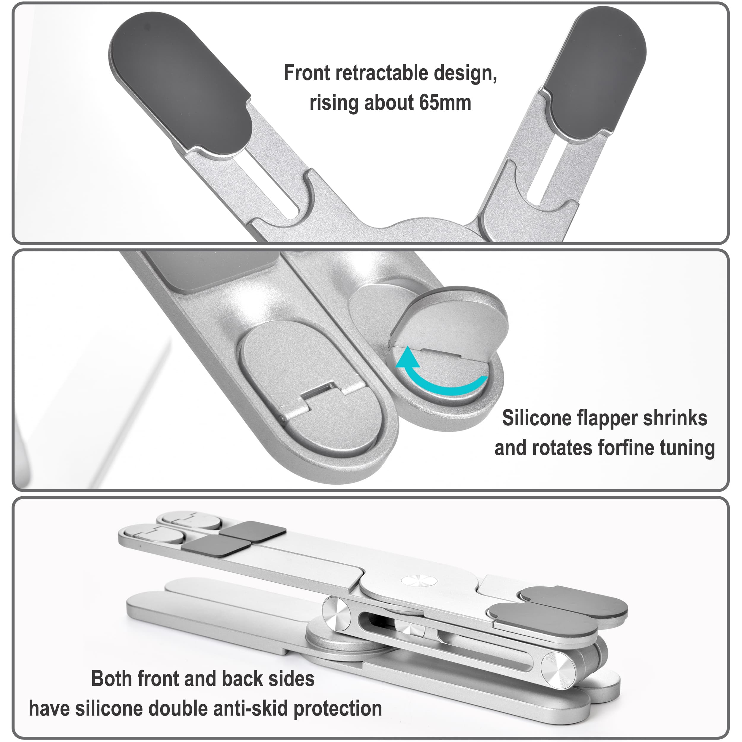 Portable X Type Bracket for Laptop, Foldable Laptop Stand, Adjustable Aluminum Alloy image 3