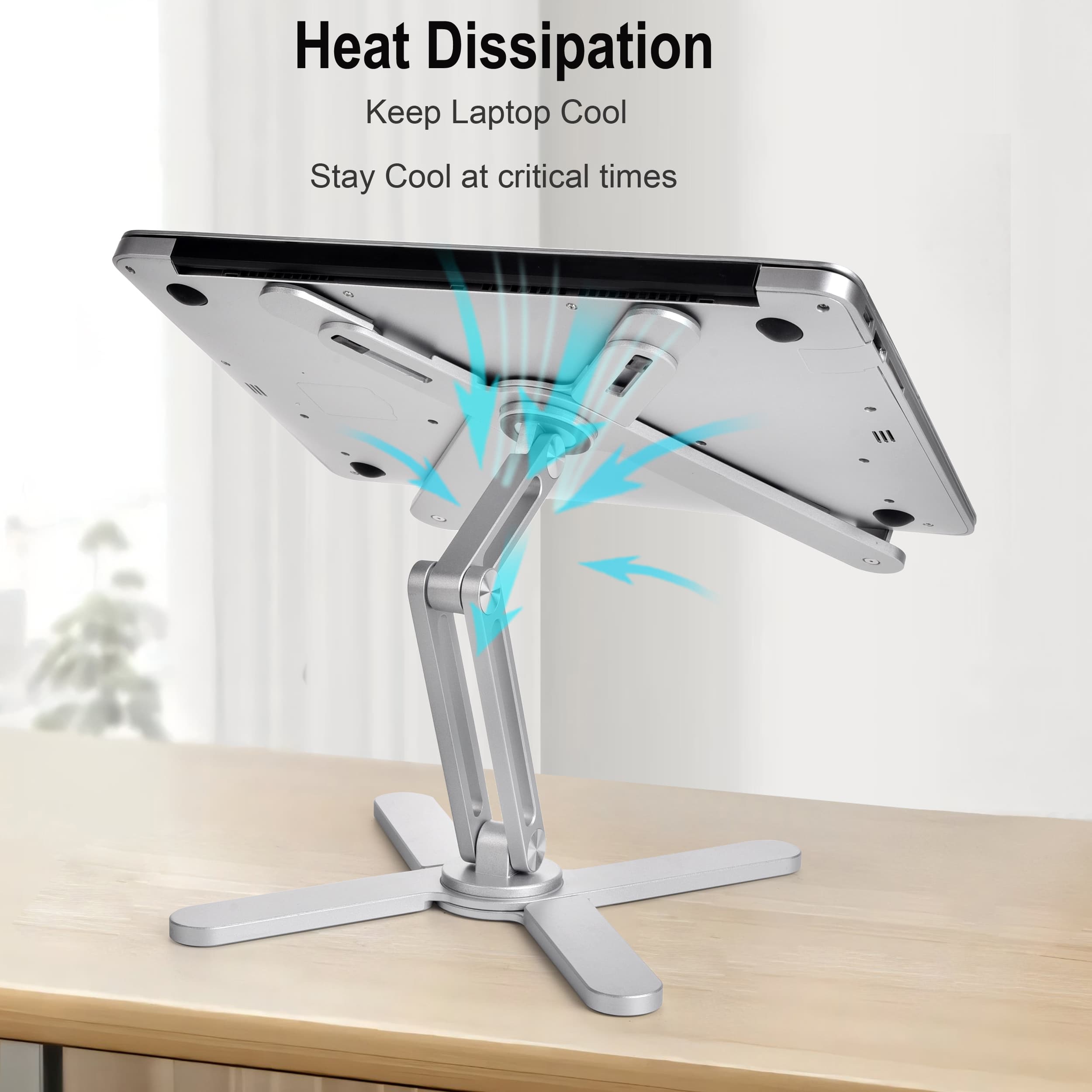Portable X Type Bracket for Laptop, Foldable Laptop Stand, Adjustable Aluminum Alloy image 5