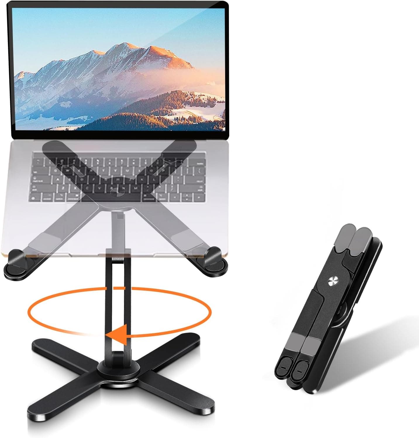 Portable X Type Bracket for Laptop, Foldable Laptop Stand, Adjustable Aluminum Alloy image 8