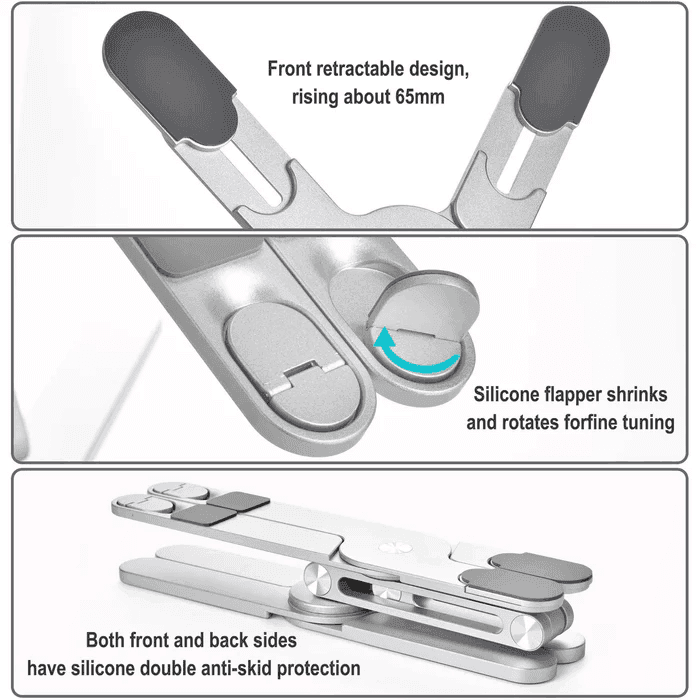Portable X Type Bracket for Laptop, Foldable Laptop Stand, Adjustable Aluminum Alloy image 4