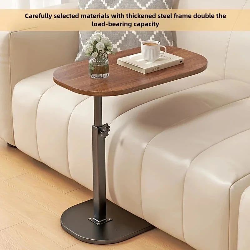 Adjustable Height Modern Laptop Table, 360° Rotating C-Shaped Side Table, Perfect for Sofa image 5